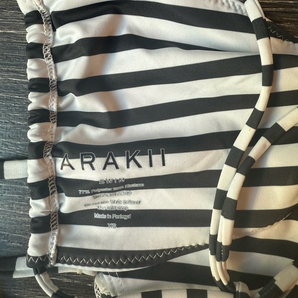 NWOT Arakii Striped Black and White Bikini Set - Picture 7 of 8